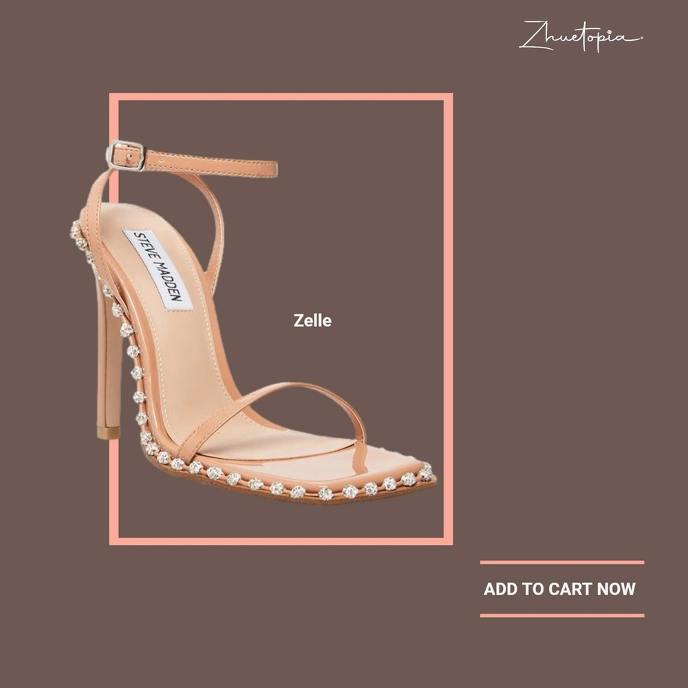 Steve Madden Tan Heels with Pearl Details
